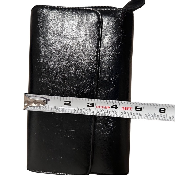 Faux Leather Black Wallet Organizer Built-In Calculator & Multiple Compartments - Picture 10 of 13